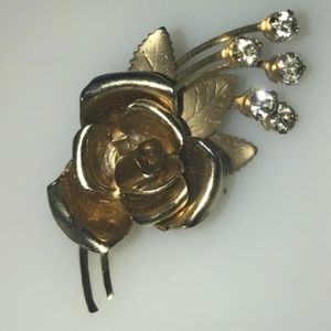 Gold and Rhinestones Lapel/Scarf/Hat Pin